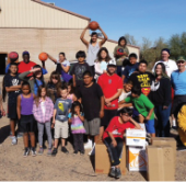 Kids with christmas airlift donations