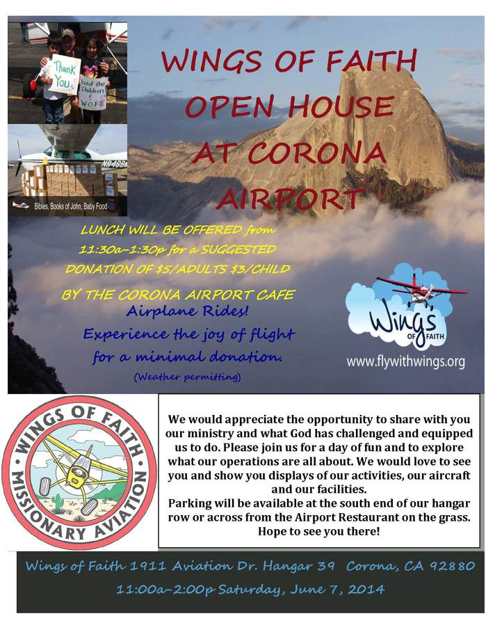 Wings or Faith Open House Flyer