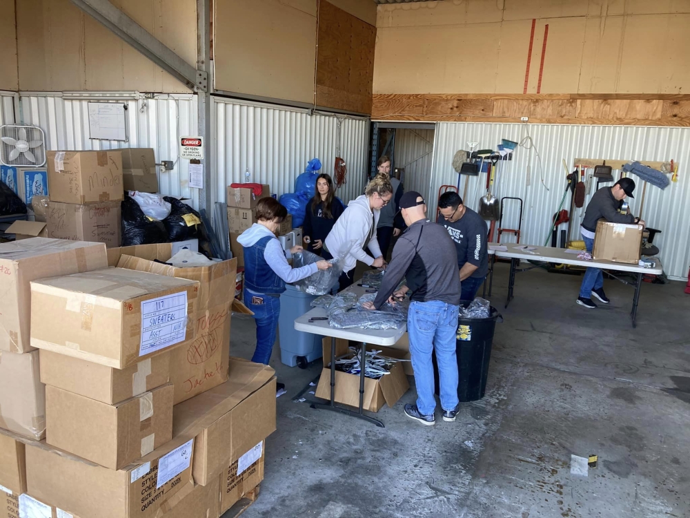 Hangar Work Day Prep for Our Christmas Distribution